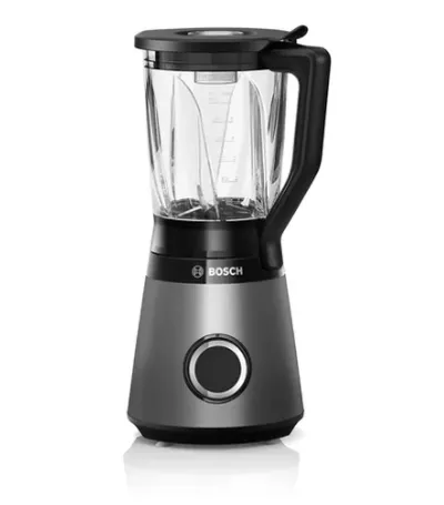 Блендер, Bosch MMB6174S Series 4, VitaPower Blender, 1200 W, Glass ThermoSafe jug 1.5 l, Tritan ToGo bottle 0.6 l, Two speed settings and pulse function, ProEdge stainless steel blades made in Solingen, Silver - image 1