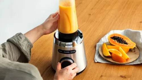 Блендер, Bosch MMB6174S Series 4, VitaPower Blender, 1200 W, Glass ThermoSafe jug 1.5 l, Tritan ToGo bottle 0.6 l, Two speed settings and pulse function, ProEdge stainless steel blades made in Solingen, Silver - image 5