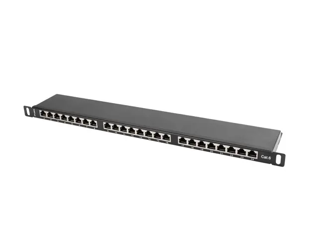 Пач панел, Lanberg patch panel 24 port 0.5U CAT.6 shielded, black