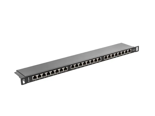 Пач панел, Lanberg patch panel 24 port 0.5U CAT.6 shielded, black - image 1