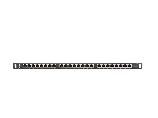 Пач панел, Lanberg patch panel 24 port 0.5U CAT.6 shielded, black - image 2