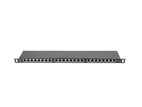 Patch panel, Lanberg patch panel 24 porturi 0.5U CAT.6 ecranat, negru - 4