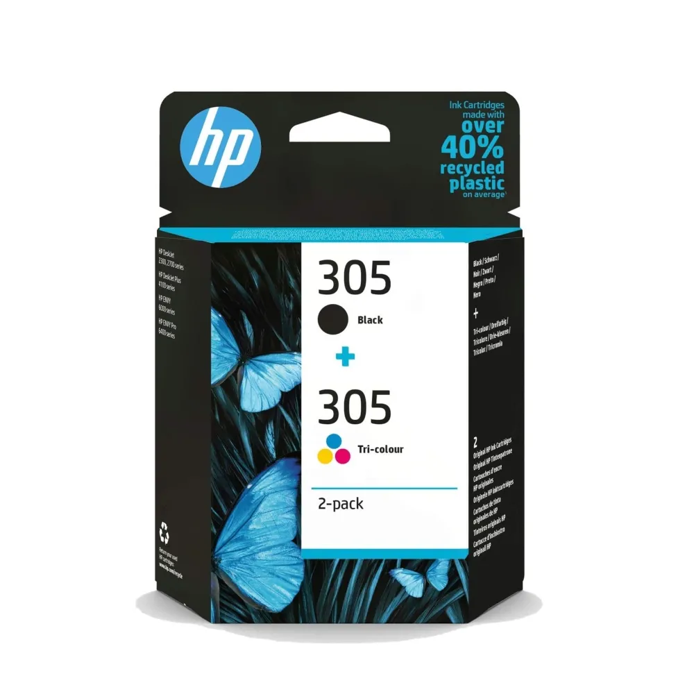 Консуматив, HP 305 2-Pack Tri-color/Black Original Ink Cartridge