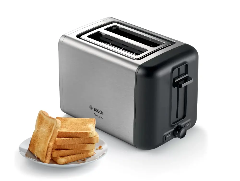 Prăjitor de pâine, Bosch TAT3P420, Prăjitor de pâine compact, DesignLine, Oțel inoxidabil, 820-970 W, Oprire automată, Funcții de dezghețare - image 7
