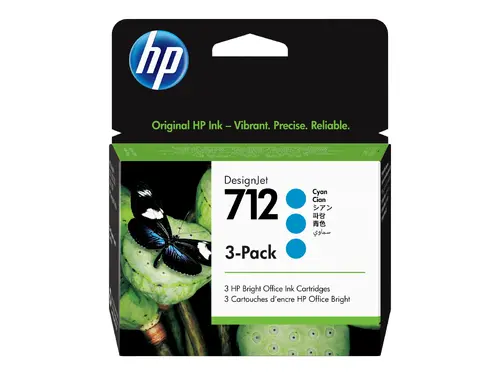 Консуматив, HP 712 Cyan Ink Cartridge 3-Pack - image 2