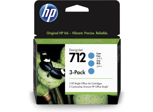 Консуматив, HP 712 Cyan Ink Cartridge 3-Pack