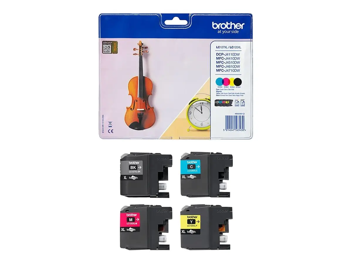 BROTHER LC-127XL ink cartridge black and tri-colour high capacity 1-pack blister without alarm