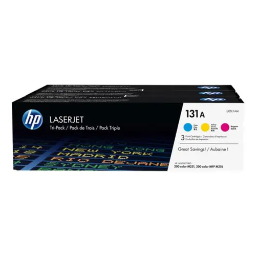 SET 3 CARTUȘE PENTRU HP Laserjet Pro 200 Color M251/M276 series - C/M/Y - /131A/ - CF211A/CF212A/CF213A - PN U0SL1AM - 1