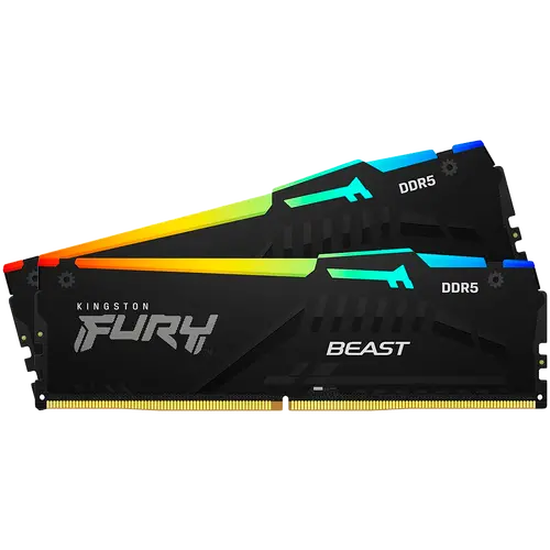 Kingston 64GB 6400MT/s DDR5 CL32 DIMM (Kit of 2) FURY Beast RGB EXPO
