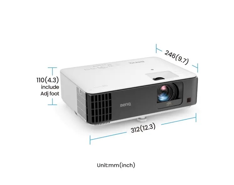 Мултимедиен проектор, BenQ TK700ST DLP, 4K UHD (3840x2160), HDR, Ultra-fast 4ms, 10K:1, 3000 AL, 1.2x Zoom, Keystone 2D, Console Gaming, 2xHDMI, USB, RS232, Speaker 5W, eARC, Dolby Atmos, Audio out, 28dB (Eco) - image 2