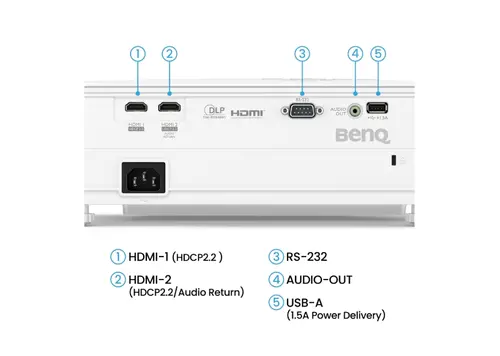 Мултимедиен проектор, BenQ TK700ST DLP, 4K UHD (3840x2160), HDR, Ultra-fast 4ms, 10K:1, 3000 AL, 1.2x Zoom, Keystone 2D, Console Gaming, 2xHDMI, USB, RS232, Speaker 5W, eARC, Dolby Atmos, Audio out, 28dB (Eco) - image 3