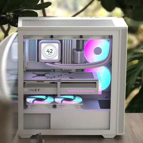 AeroCool кутия Case ATX - D501A White, Addressable RGB, Wood - image 3