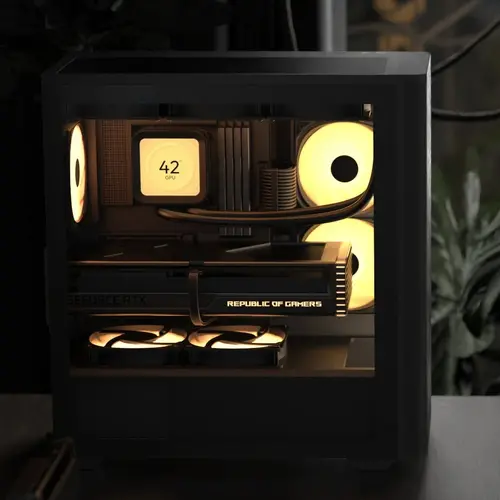 AeroCool кутия Case ATX - D501A Black, Addressable RGB, Wood - image 3