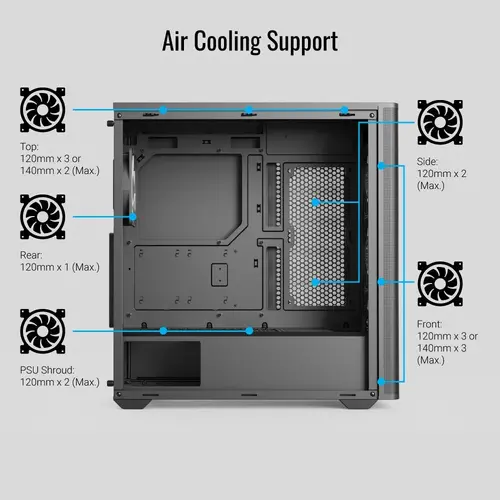 AeroCool кутия Case ATX - D501A Black, Addressable RGB, Wood - image 5