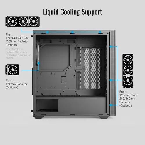 AeroCool кутия Case ATX - D501A Black, Addressable RGB, Wood - image 6