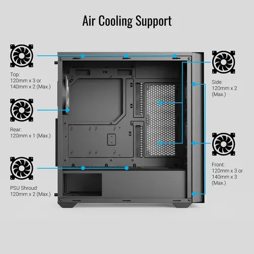 AeroCool кутия Case ATX - D502A Black, Addressable RGB - image 5