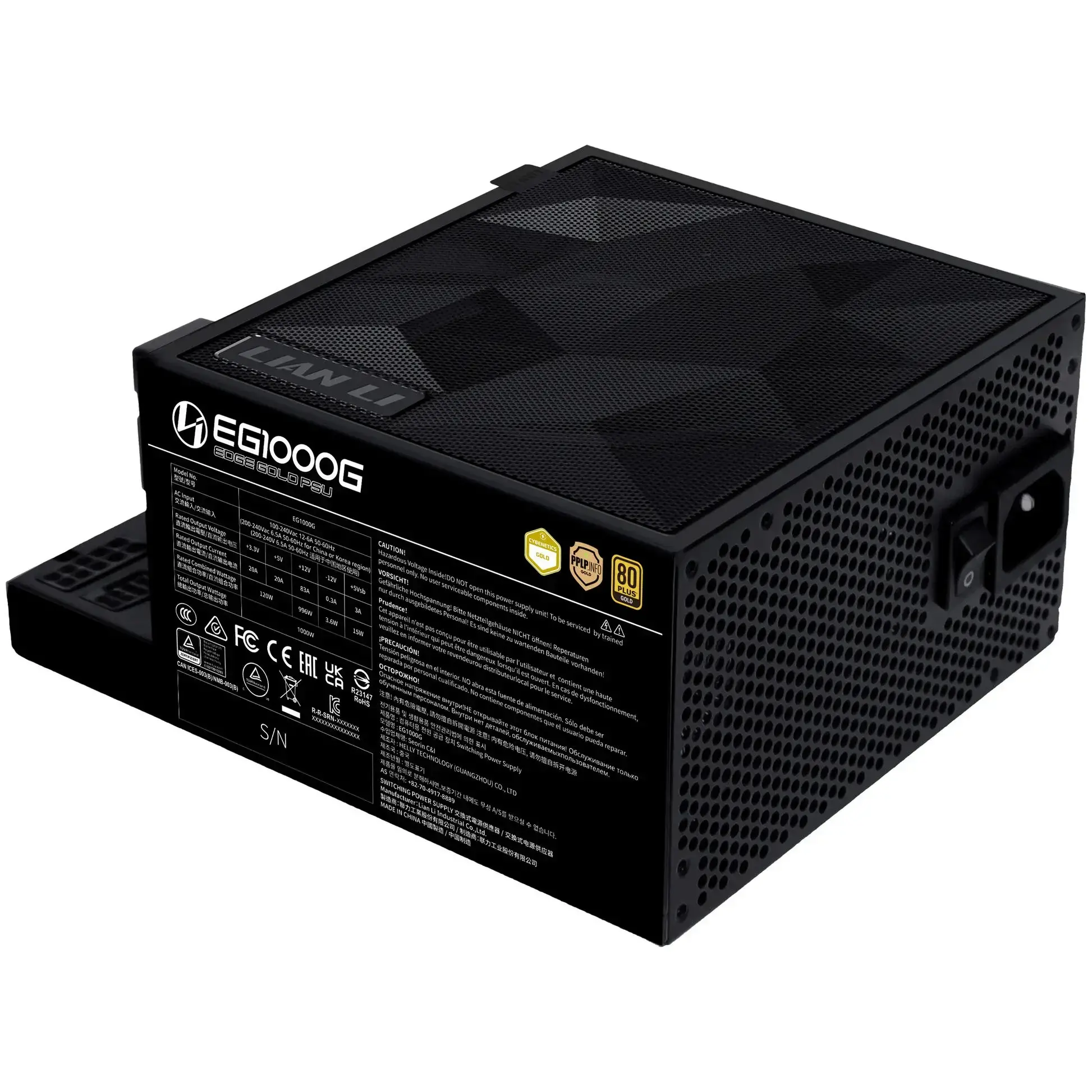 Захранващ блок Lian Li EDGE 1000W 80+ Gold PCIe 5.1, ATX 3.1 - Черно - image 5