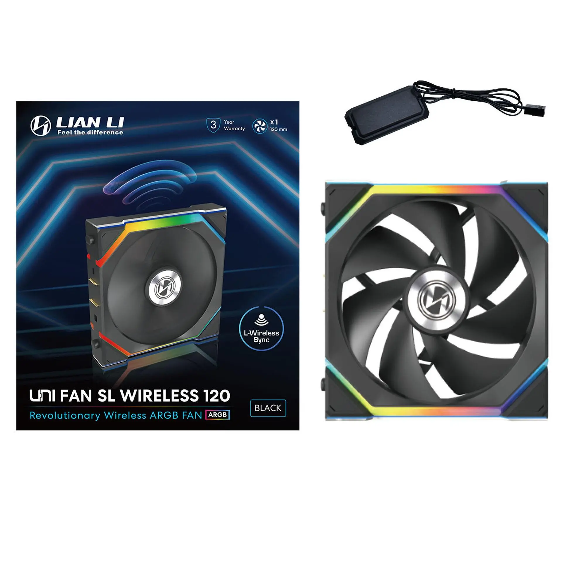 Ventilator Lian Li UNI FAN SL Wireless ARGB PWM - 120 mm Negru - image 6