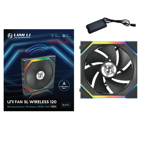 Вентилатор Lian Li UNI FAN SL Wireless ARGB PWM Reverse Blade - 120 mm Черен - image 6
