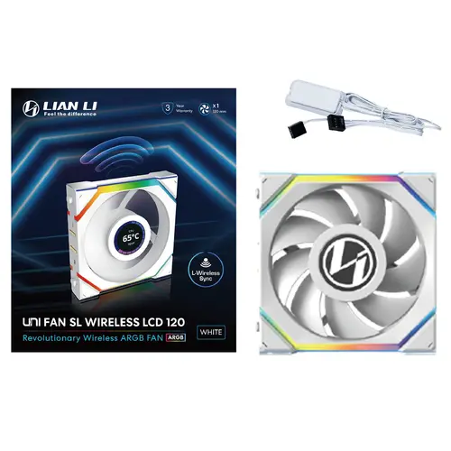 Вентилатор Lian Li UNI FAN SL Wireless LCD ARGB PWM - 120 mm Бял - image 6