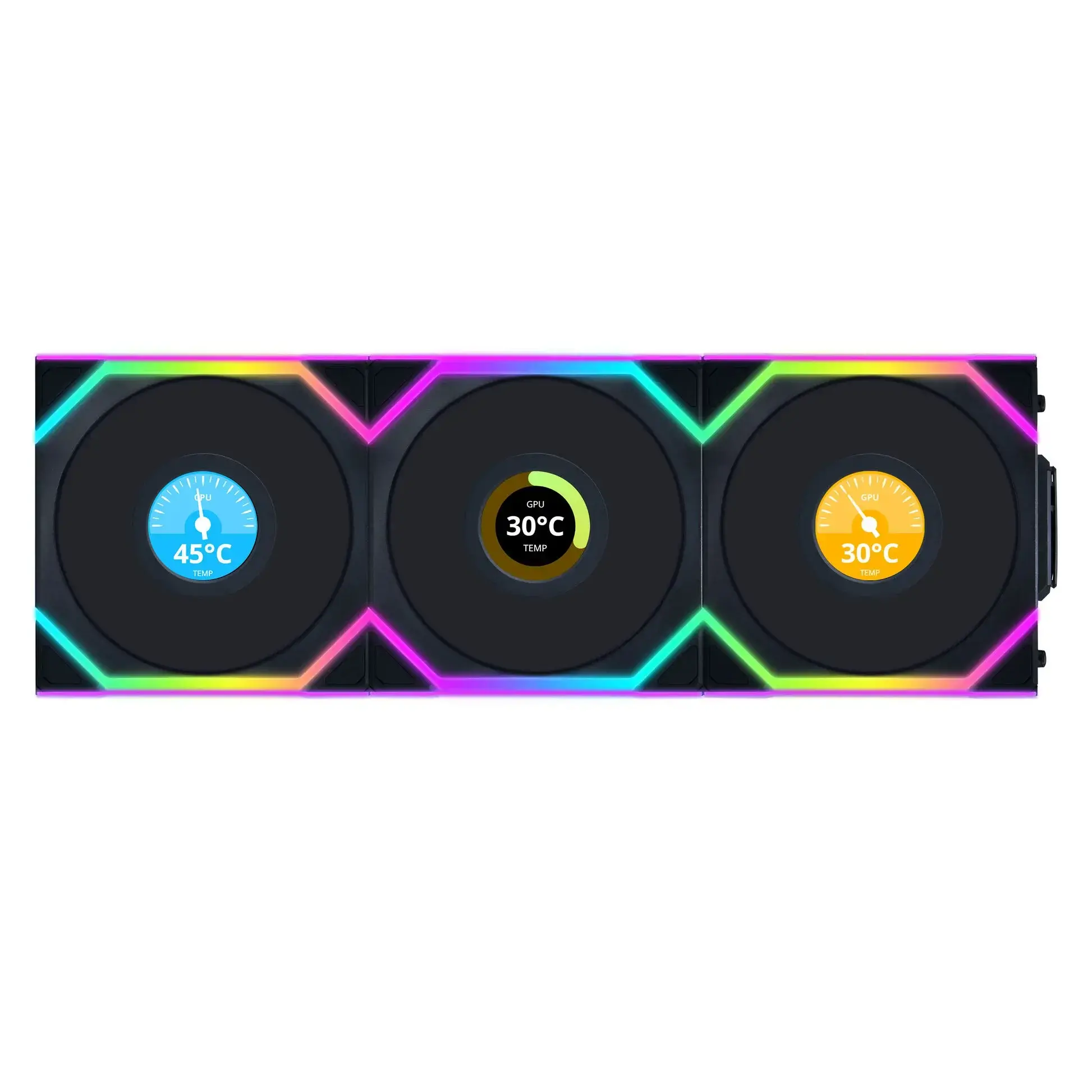 Вентилатори 3бр Lian Li UNI FAN SL Wireless LCD ARGB PWM - 120 mm Черен