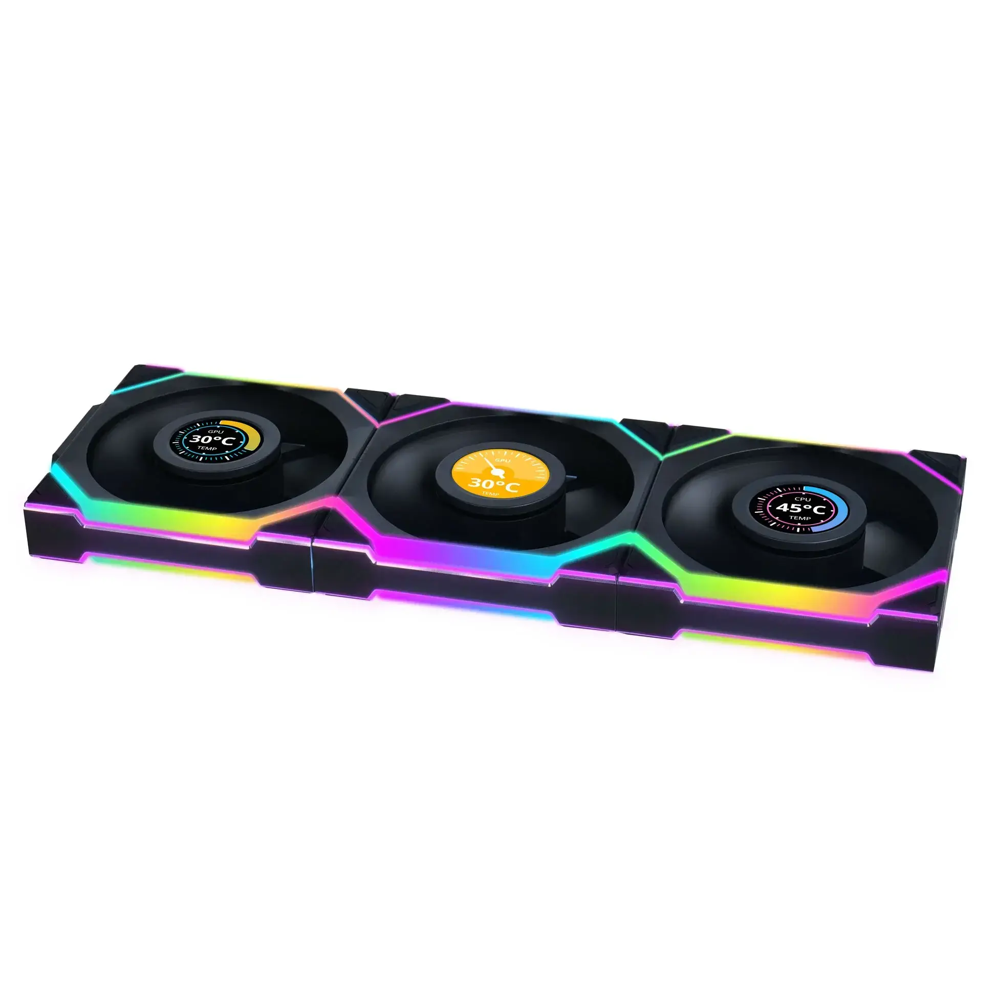 Вентилатори 3бр Lian Li UNI FAN SL Wireless LCD ARGB PWM - 120 mm Черен - image 1