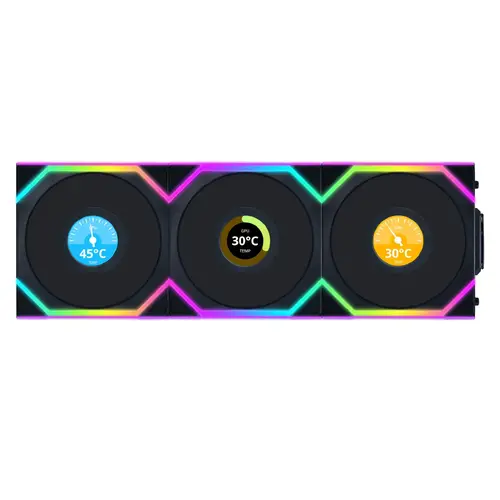 Ανεμιστήρες 3τμχ Lian Li UNI FAN SL Wireless LCD ARGB PWM - 120 mm Μαύρο - 1