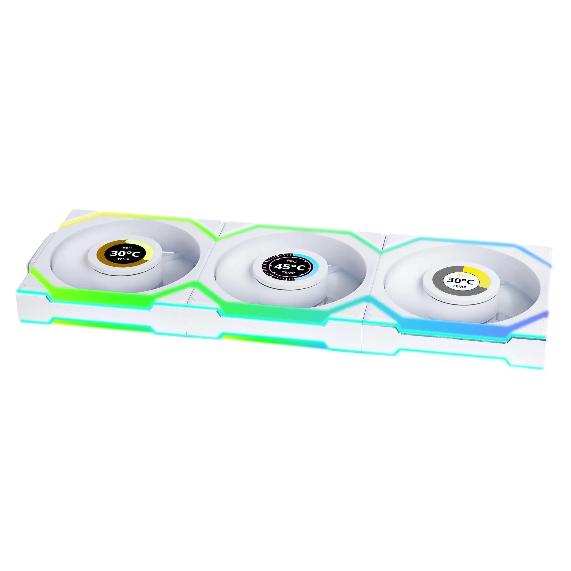 Вентилатори 3бр Lian Li UNI FAN SL Wireless LCD ARGB PWM - 120 mm Бели - image 1