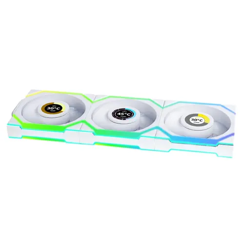 Вентилатори 3бр Lian Li UNI FAN SL Wireless LCD ARGB PWM - 120 mm Бели - image 1