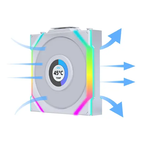 Вентилатори 3бр Lian Li UNI FAN SL Wireless LCD ARGB PWM - 120 mm Бели - image 2