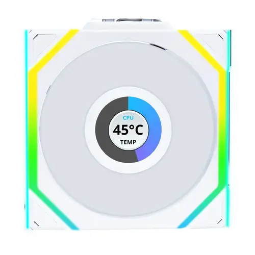 Вентилатори 3бр Lian Li UNI FAN SL Wireless LCD Reverse Blade ARGB PWM - 120 mm Бели - image 3