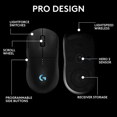 Мишка, Logitech PRO 2 LIGHTSPEED Wireless Mouse - BLACK - EER2-933 - 9