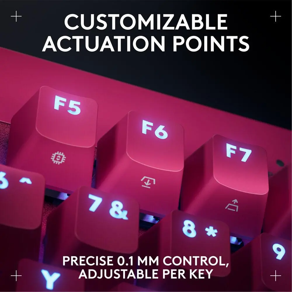 Геймърска механична клавиатура Logitech G Pro X RAPID TKL, Magnetic Analog Switch, Magenta - image 3