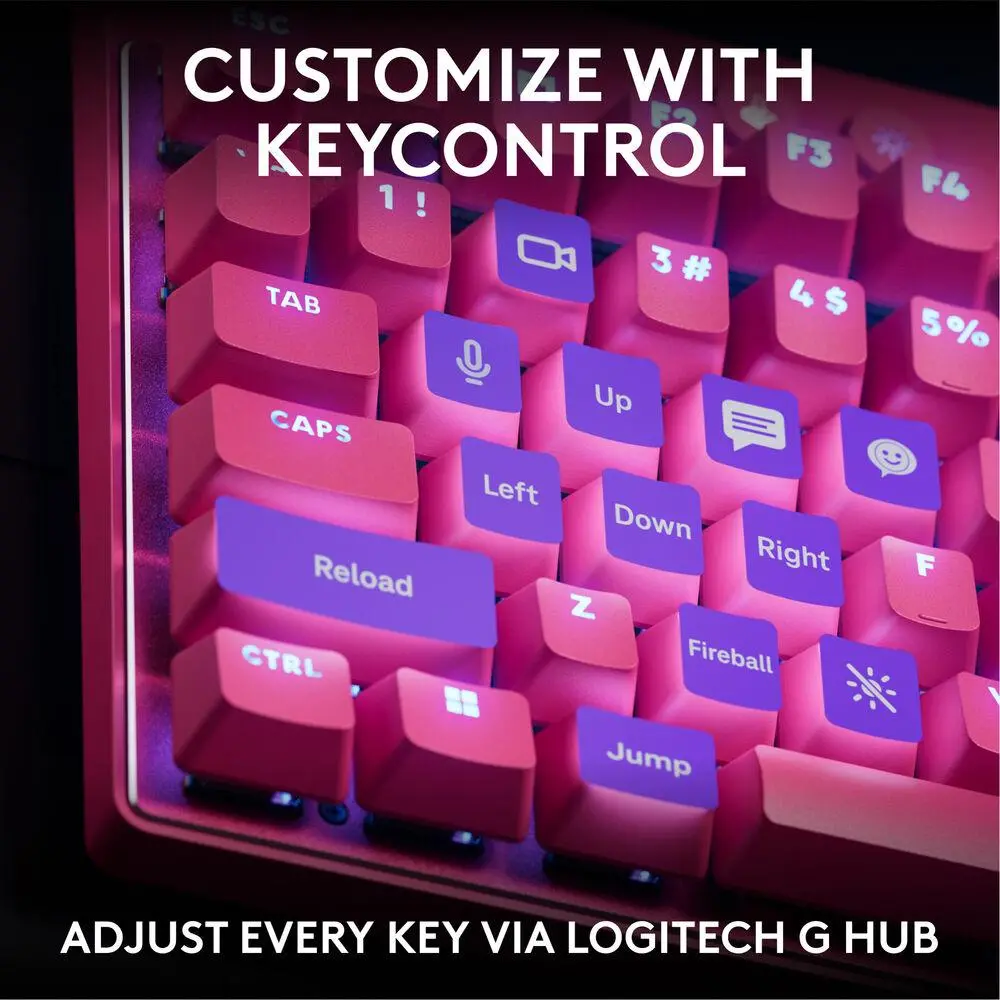 Геймърска механична клавиатура Logitech G Pro X RAPID TKL, Magnetic Analog Switch, Magenta - image 4