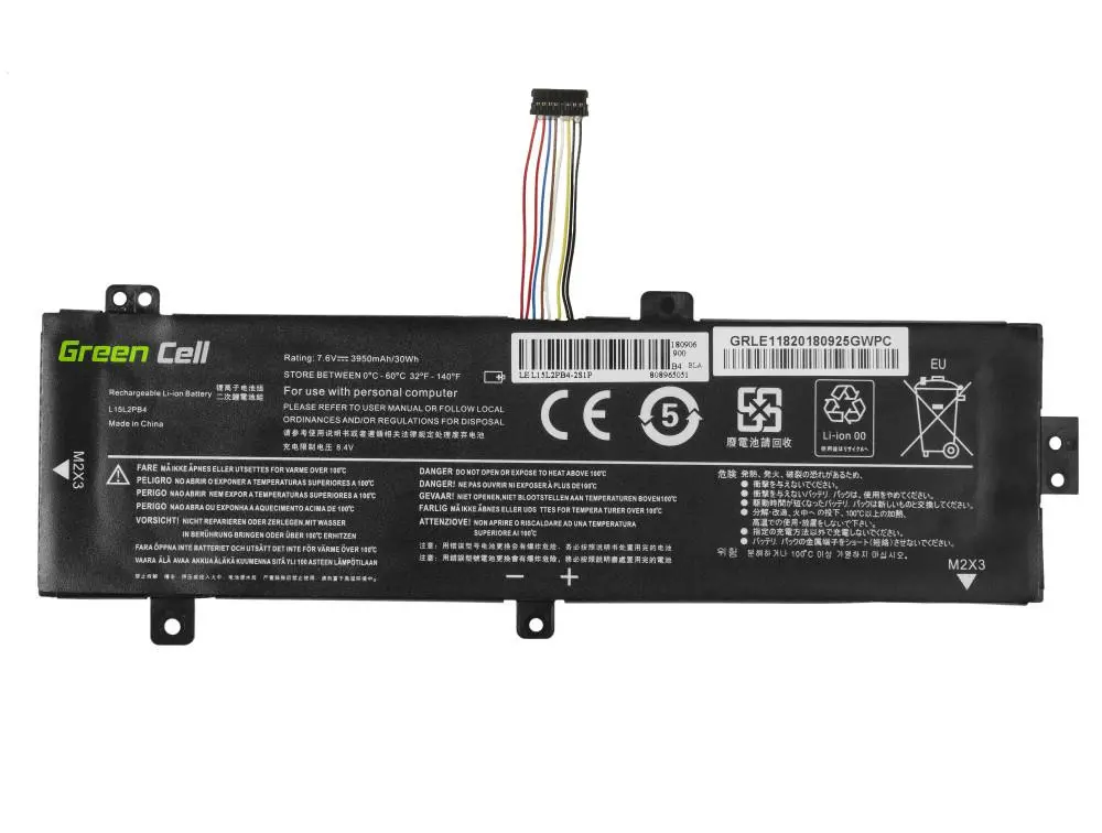 Батерия за лаптоп GREEN CELL, Lenovo L15C2PB3 L15L2PB4 L15M2PB3 L15S2TB0 for Lenovo Ideapad 310-15 IAP 310-15IKB 310-15ISK 510-15IKB 510-15ISK 7,6V 3500mAh - image 3