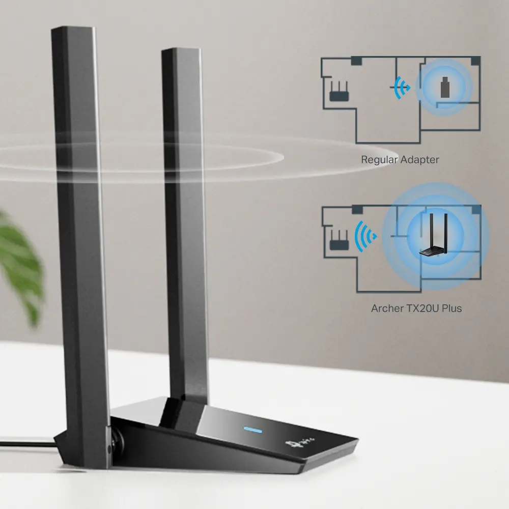 Безжичен адаптер TP-LINK Archer TX20U Plus, AX1800,двулентов,USB 3.0, 2 външ.ант - image 4