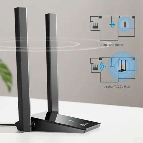 Безжичен адаптер TP-LINK Archer TX20U Plus, AX1800,двулентов,USB 3.0, 2 външ.ант - image 4