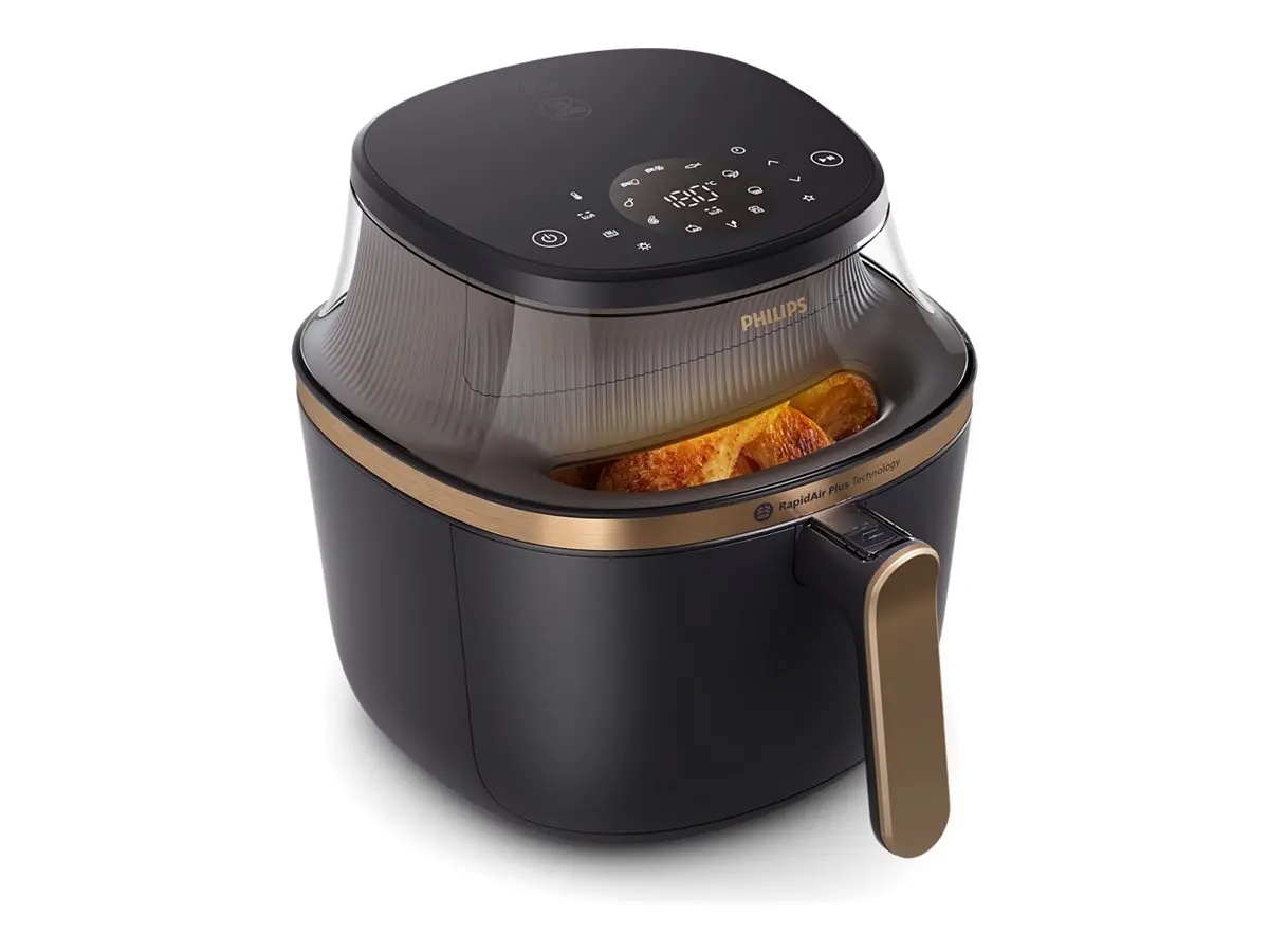 PHILIPS Airfryer Series 3000 7.2 литра Сензорен екран Технология Rapid Air Plus Прозорец за готвене черен