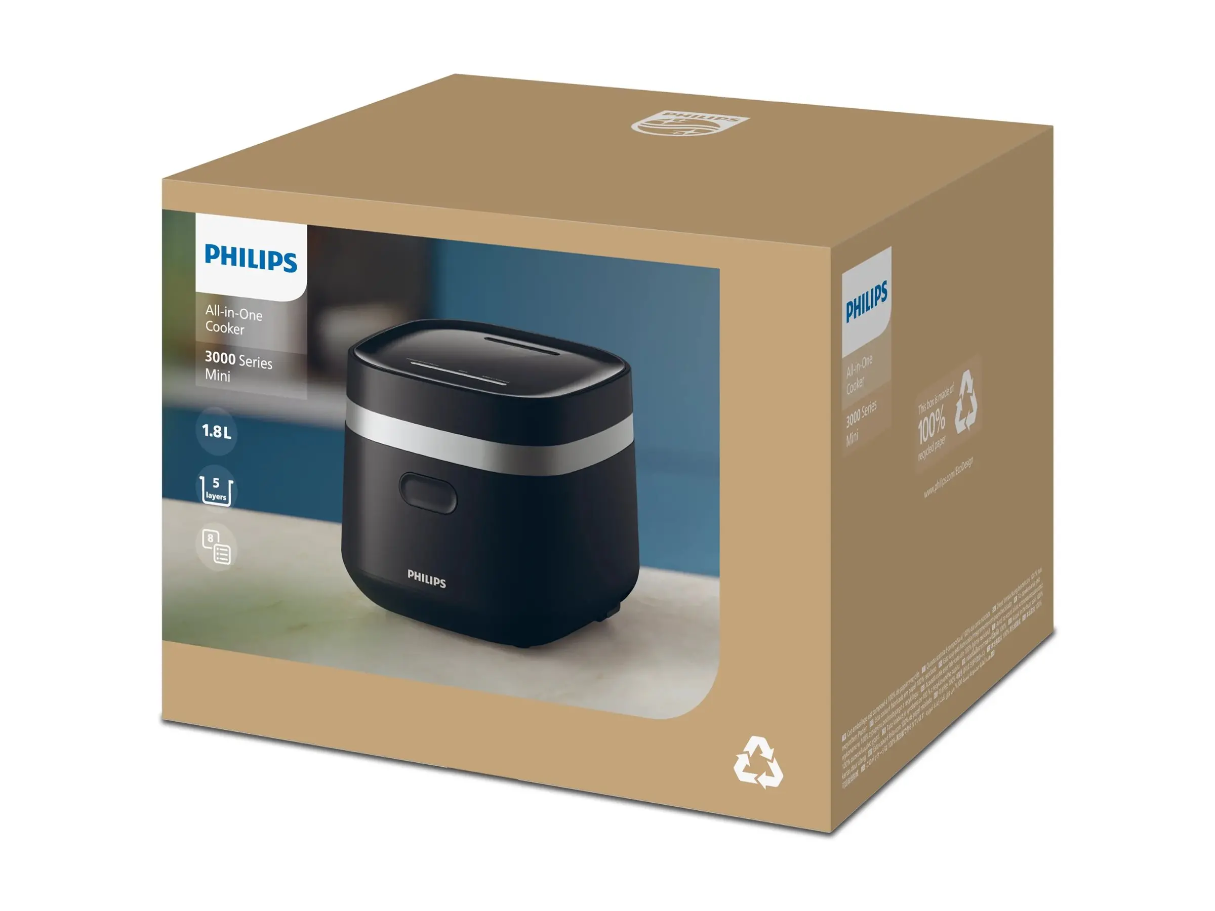 PHILIPS Multicooker All in One 1,8L 400W 8 предварително зададени програми компактен - image 5