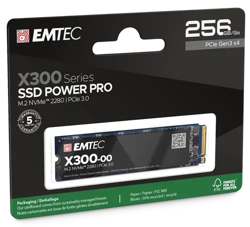 Твърд диск, EMTEC X300 256G M2 PCIE3