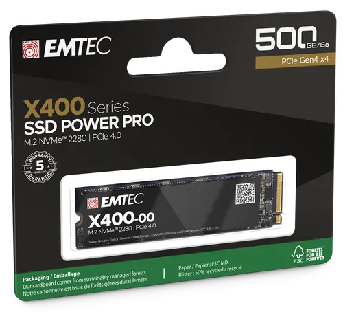 Твърд диск, EMTEC X400 500G M2 PCIE4