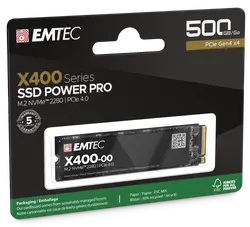 Твърд диск, EMTEC X400 500G M2 PCIE4