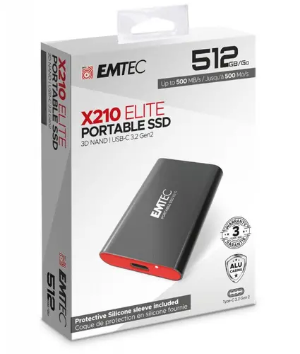 Външен диск, MOST EMTEC EXT SSD X210 512GB 3.2G2 - image 3