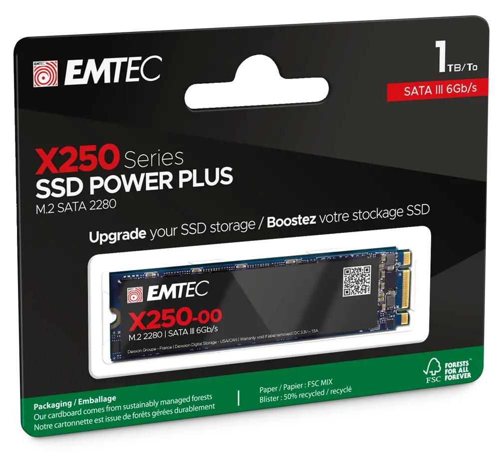 Твърд диск, EMTEC SSD X250 1TB M2 SATA