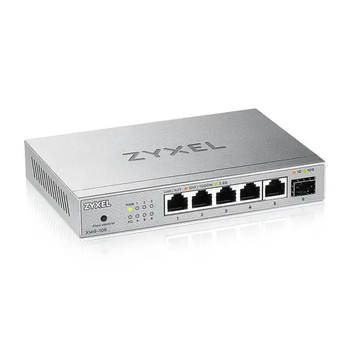 Комутатор, ZyXEL XMG-105 5 Ports 2,5G + 1 SFP+ MultiGig unmanaged Desktop Switch