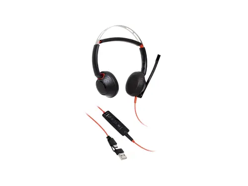 HP Poly Blackwire 5220 Stereo USB-C Headset +3.5mm Plug +USB-C/A Adapter - image 8