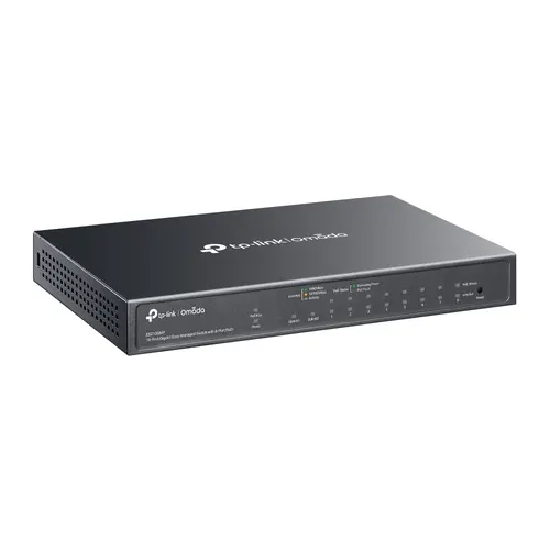 Omada 10-Port Gigabit Easy Managed Switch with 8-Port PoE+ 8× Gigabit PoE+ Ports, 1x Gigabit Non-PoE Ports, 1× Combo Gigabit RJ45/SFP Port 802.3at/af, 123 W PoE Power, Desktop Steel Case and Fanless Integration with Omada SDN Controller - image 2