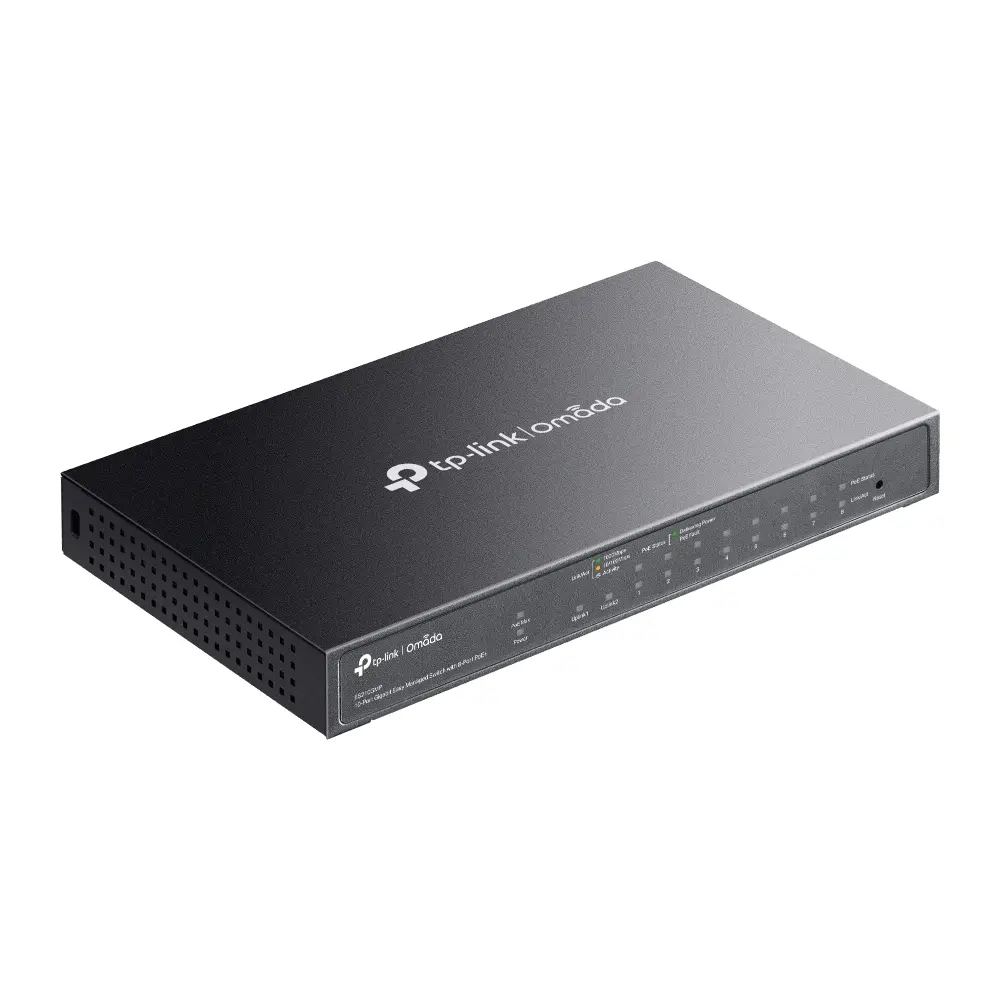 Switch Omada Easy Managed Gigabit cu 10 porturi și 8 porturi PoE+, 8× porturi Gigabit PoE+, 1x port Gigabit fără PoE, 1× port Combo Gigabit RJ45/SFP - image 3
