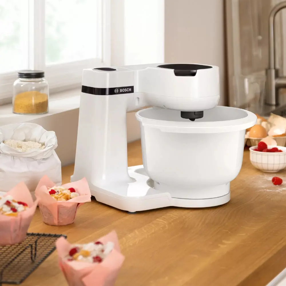 Кухненски робот, Bosch MUMS2AW00 Kitchen machine, MUM Serie 2, 700 W, 4 speeds, 3.8l plastic mixing bowl, White - image 2
