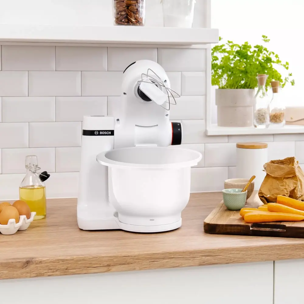 Кухненски робот, Bosch MUMS2AW00 Kitchen machine, MUM Serie 2, 700 W, 4 speeds, 3.8l plastic mixing bowl, White - image 3